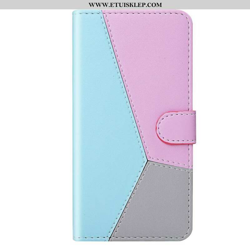 Etui Folio do iPhone 13 Mini Trójkolorowy Efekt Skóry